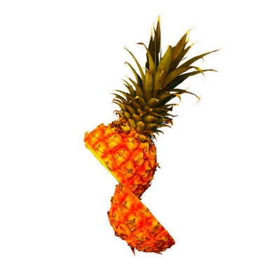Halved pineapple